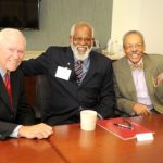 From left, Benjamin Civiletti, Wilhelm H. Joseph Jr. and Court of Appeals Chief Judge Robert M. Bell at the Equal Justice Council’s Managing Partners’ breakfast last week.
