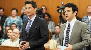 Rob Lowe, left, and Fred Savage in 'The Grinder.' (Fox Broadcasting Co.)