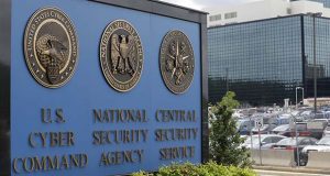 FILE - In this June 6, 2013 file photo, the sign outside the National Security Administration (NSA) campus in Fort Meade, Md. A contractor for the National Security Agency has been arrested on charges that he illegally removed highly classified information and stored the material in his house and car, federal prosecutors announced Wednesday, Oct. 5, 2016. Harold Thomas Martin III, 51, of Glen Burnie, Maryland, was arrested by the FBI in August after authorities say he admitted to having taken government secrets. A defense attorney said Martin did not intend to betray his country. (AP Photo/Patrick Semansky, File)