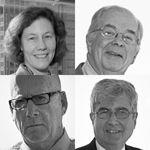 First row, from left, Donna Thomas and Frank Morgan; Second row, Jim Astrachan and Peter Gunst.