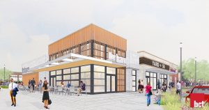 This rendering shows part of the retail complex planned for Yards 56 in Baltimore. (MCB Real Estate)