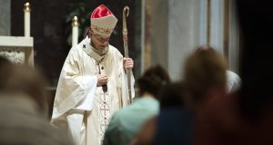 In October, the pope accepted the resignation of Cardinal Donald Wuerl, archbishop of Washington, D.C., shown here conducting Mass earlier in 2018, after he was accused of mishandling some allegations of abuse against priests and others while bishop of Pittsburgh from 1988 to 2006. (AP File Photo)