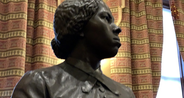 The statue of Harriet Tubman now in the Maryland State House. (The Daily Record/Bryan P. Sears)