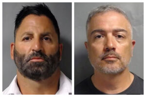 This combination of photos provided by the U.S. Attorney's Office in the Southern District of New York on Oct. 26, 2023, shows John Costanzo Jr., left, and Manny Recio. (U.S. Attorney's Office via AP)