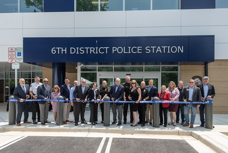 Montgomery County elected officials joined local and state leaders to celebrate the grand opening of the new 6th District police station in Gaithersburg on June 2, 2025. (Courtesy of Montgomery County)