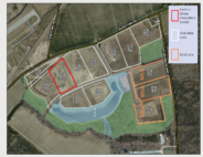 The segments highlighted in orange indicate the three lots Fire & Risk Alliance bought from the Dorchester Technology Park. (Courtesy Photo)