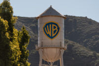 The Warner Bros. water tower is seen at Warner Bros. Studios in Burbank, California, on Dec. 5, 2025. (AP Photo/Jae C. Hong)