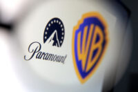Paramount and Warner Bros logos are seen in this illustration taken Dec. 8, 2025. (REUTERS/Dado Ruvic/Illustration)