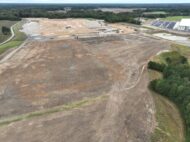 Aerial view of the 43-acre site A. Duie Pyle purchased within the 5 million-square-foot Port 460 Logistics Center. (Photo courtesy of A. Duie Pyle)