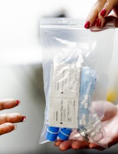 The nonprofit Detroit Recovery Project offers injection harm reduction kits to prevent the spread of disease among drug users. The organization is among those losing funding. (Sylvia Jarrus/For The Washington Post)