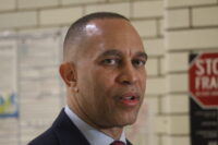 U.S. House Minority Leader Hakeem Jeffries says his meeting with Maryland Senate President Bill Ferguson over midcycle redistricting was " a productive exchange of ideas and perspectives." (Hannah Gaskill/The Daily Record)