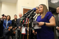 Jennifer Vasquez Sura, the wife of Kilmar Abrego Garcia, speaks during a press conference last year. (Giuseppe LoPiccolo/Capital News Service File Photo)