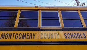 Montgomery County Public Schools bus (Bonnie Jo Mount/The Washington Post)