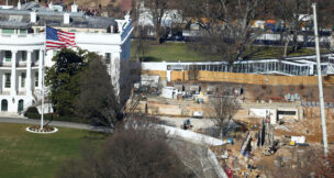 The construction of U.S. President Donald Trump's White House ballroom continues in Washington, D.C., January 12, 2026. (REUTERS/Kevin Lamarque/File Photo)
