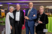 From left: Carolyn Lambdin, president of the Morris A. and Clarisse B. Mechanic Foundation and a member of the HCPL Board of Trustees, is joined by Joe Lambdin, treasurer of the Morris A. and Clarisse B. Mechanic Foundation, James Lambdin, president and CEO of Lambdin Development Company and Anna Lambdin, a community volunteer, at HCPL Foundation’s 21st annual gala. (Maximilian Franz/PhotoMax LLC)