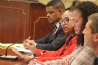 House Speaker Joseline Peña-Melnyk testifies in favor of the Utility RELIEF Act during a hearing of the Senate Education, Energy and the Environment Committee on March 25, 2026. (Hannah Gaskill/The Daily Record)
