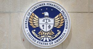 The seal of the Consumer Financial Protection Bureau (CFPB) is seen at their headquarters in Washington on May 14, 2021. (REUTERS/Andrew Kelly)