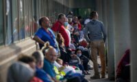 People line up outside Kentucky Career Center prior to its opening to find assistance with their unemployment claims in Frankfort, Kentucky, on June 18, 2020. (REUTERS/Bryan Woolston)