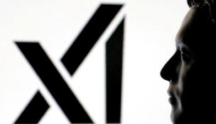 A 3D-printed miniature model of Elon Musk and xAI logo are seen in this illustration created on February 16, 2025. (REUTERS/Dado Ruvic/Illustration/File Photo)