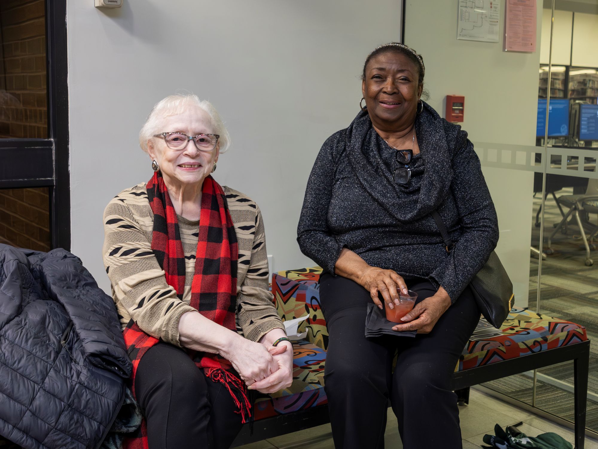 Many Turner Station residents, including Agnes Hawthorne, left, and Sally Nelson, attended the reception honoring their community. (Eye See You Photography LLC/Zeinab Shafiee/Samantha Trionfo)