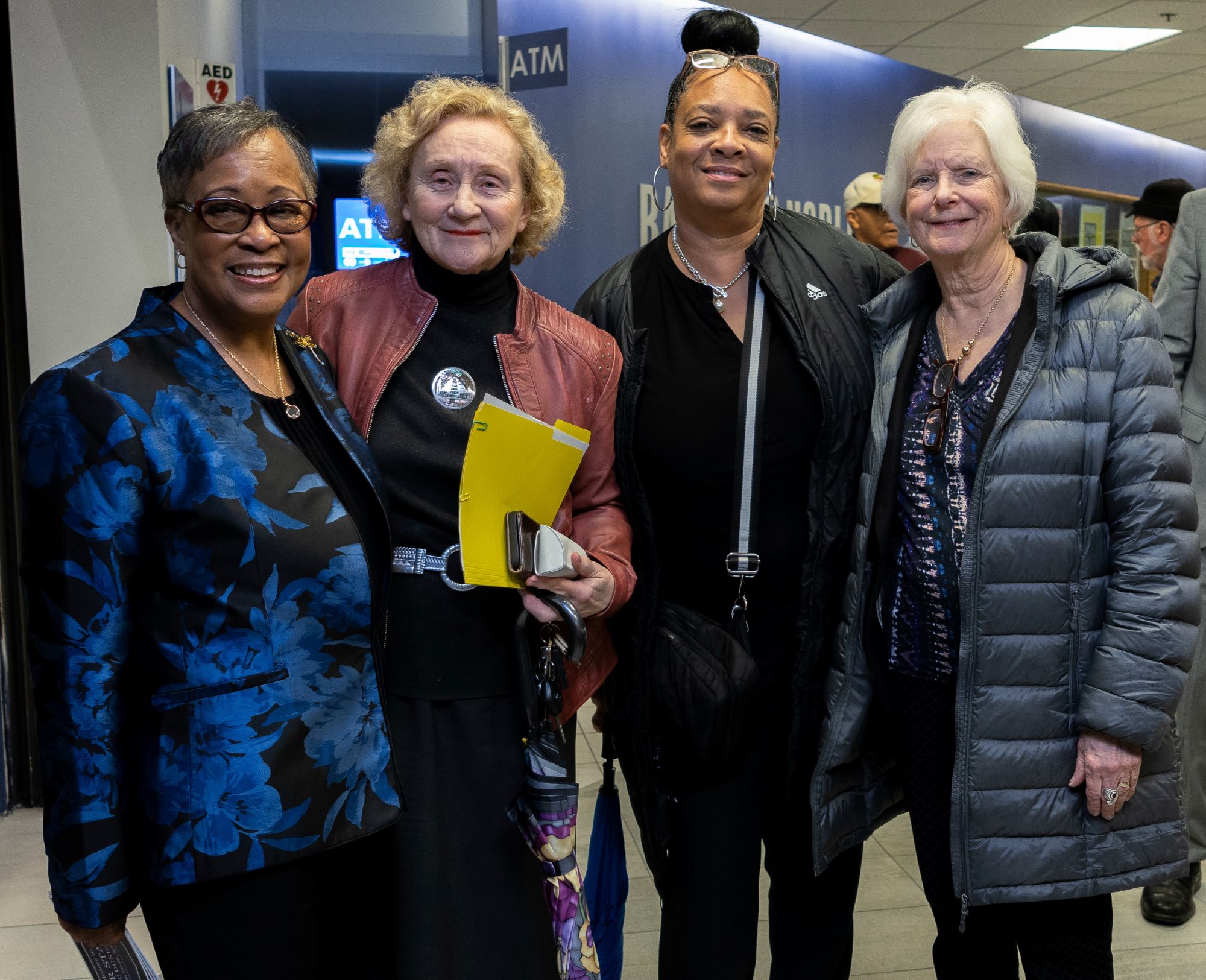 CCBC President Sandra Kurtinitis, second from left, gave remarks at the reception. Here, she is joined by (from left) Gloria Nelson, President, Turner Station Conversation Teams Inc.; Cynthia Mingo, Director, Fleming Senior Center; and Baltimore County Executive Kathy Klausmeier. (Eye See You Photography LLC/Zeinab Shafiee/Samantha Trionfo)