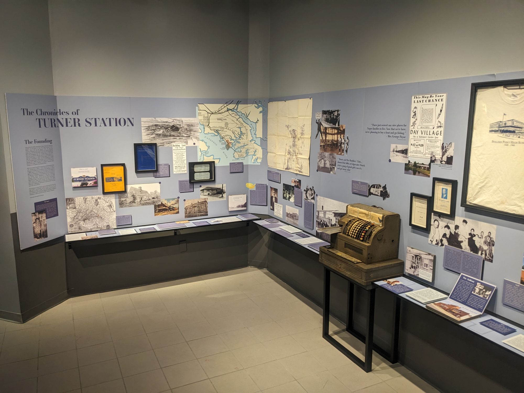 The Dundalk Community Gallery's exhibit features a timeline of Turner Station's history, from its origins as Native American tribal land to the present day. (Eye See You Photography LLC/Zeinab Shafiee/Samantha Trionfo)