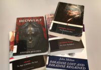 Books by some of the authors listed in the Classic Learning Test’s author bank. Two-thirds of the passages on the standardized test are drawn from that list. (Todd Wallack/The Washington Post)
