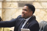 Del. Marlon Amprey's legislation to make rap lyrics inadmissible in court passes out of the House chamber on April 7, 2026. (Hannah Gaskill/The Daily Record.