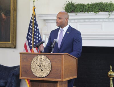 Gov. Wes Moore says he wants Maryland voters to decide if the state constitution is amended to clarify criteria for congressional redistricting on Aug. 3, 2026. (Hannah Gaskill/The Daily Record)