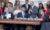 Senate President Bill Ferguson, Gov. Wes Moore and House Speaker Joseline Peña-Melnyk sign the fiscal year 2027 budget on April 8, 2026. (Hannah Gaskill/The Daily Record)