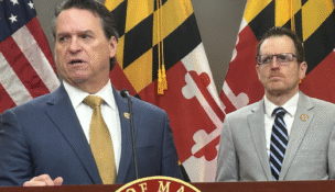Senate Minority Leader Steve Hershey and Senate Minority Whip Justin Ready blame Gov. Wes Moore for the death of their gas tax holiday proposal. (Hannah Gaskill/The Daily Record)