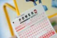A ticket for New Jersey Lottery Powerball at Food Mart Liquor and Convenience Store on Market St. on Monday, April 6, 2026, in Elmwood Park. (USA TODAY Network via Reuters Connect)