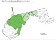 This map from FirstEnergy's website shows Mon Power's and Potomac Edison's service territories in West Virginia and Maryland. (USA TODAY Network via Reuters Connect)