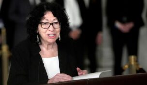 U.S. Supreme Court Justice Sonia Sotomayor speaks in the Great Hall at the Supreme Court in Washington on Dec. 18, 2023. (Jacquelyn Martin/Pool via REUTERS/File Photo)