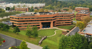 An aerial view of 4 North Park Drive in Hunt Valley's North Park business community. (St. John Properties)