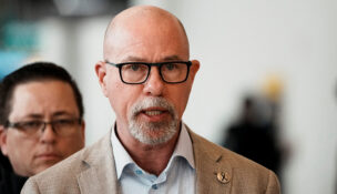 Federal Aviation Administration (FAA) Administrator Bryan Bedford speaks at a press conference after an Air Canada Express jet collided with a ground vehicle at New York's LaGuardia Airport in Queens, New York, March 23, 2026. (REUTERS/Eduardo Munoz/File Photo)