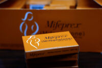 Boxes of Mifepristone, the first pill in a medical abortion, are seen at Alamo Women's Clinic in Carbondale, Illinois, April 9, 2024. (REUTERS/Evelyn Hockstein/File Photo)