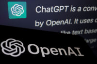 The logo of OpenAI is displayed near a response by its AI chatbot ChatGPT on its website, in this illustration picture taken February 9, 2023. (REUTERS/Florence Lo/Illustration)