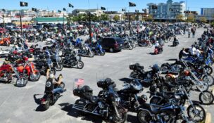 Motorcyles line the Inlet Parking Lot in Ocean City during a previous Bikefest event. (USA TODAY Network via Reuters Connect)