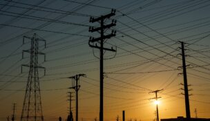 Electrical transmission towers, poles and lines are shown in California on Aug. 7, 2025. (REUTERS/Mike Blake/File Photo)