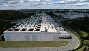 An aerial view of an Amazon Web Services Data Center known as US East 1 in Ashburn, Virginia, October 20, 2025. (REUTERS/Jonathan Ernst/File Photo)