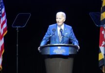 Former President Joe Biden gave the keynote speech June 27, 2026, at the Maryland Democratic Party gala at Maryland Live! casino in Hanover. (Photo by William J. Ford/Maryland Matters)