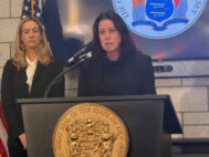 Attorney General Jennifer Davenport spoke about a new curfew in place for the half mile surrounding federal immigration detention center Delaney Hall in Newark, N.J., during a May 31, 2026 press conference held at at the New Jersey State Police Newark Station. (USA TODAY Network)