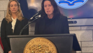 Attorney General Jennifer Davenport spoke about a new curfew in place for the half mile surrounding federal immigration detention center Delaney Hall in Newark, N.J., during a May 31, 2026 press conference held at at the New Jersey State Police Newark Station. (USA TODAY Network)