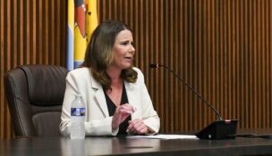 Wicomico County Executive Julie Giordano speaks during a news conference June 10, 2026, at the Government office building in Salisbury. (USA TODAY Network via Reuters Connect)