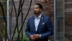 Will Jawando claimed victory in the Democratic primary for county executive in Silver Spring on Friday. (Leah Millis/For The Washington Post)