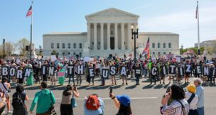 Demonstrators hold letters making up the slogan "Born in the USA = citizen!" outside the U.S. Supreme Court building as the court hears oral arguments on the legality of the Trump administration's effort to limit birthright citizenship for the children of immigrants, in Washington on April 1, 2026. (REUTERS/Kylie Cooper/File Photo)