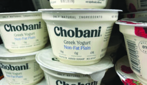 Greek-yogurt maker Chobani is shown for sale in a grocery store in San Diego, July 7, 2021. (REUTERS/Mike Blake)