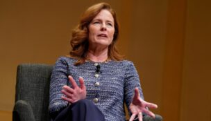 U.S. Supreme Court Justice Amy Coney Barrett takes part in the Supreme Court Fellows Program annual lecture at the Library of Congress in Washington on March 12, 2026. (REUTERS/Elizabeth Frantz/File Photo)