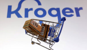 Kroger logo is seen in this illustration taken, February 11, 2025. (REUTERS/Dado Ruvic/Illustration)